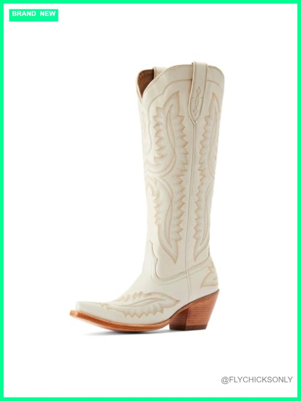 ARIAT Women's Leather Western Cowboy Boots Mid-Calf X Toe Block Heel Inside Zip